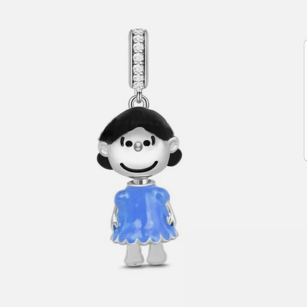 Genuine 925 Sterling Silver Fashion Charm PEANUTS